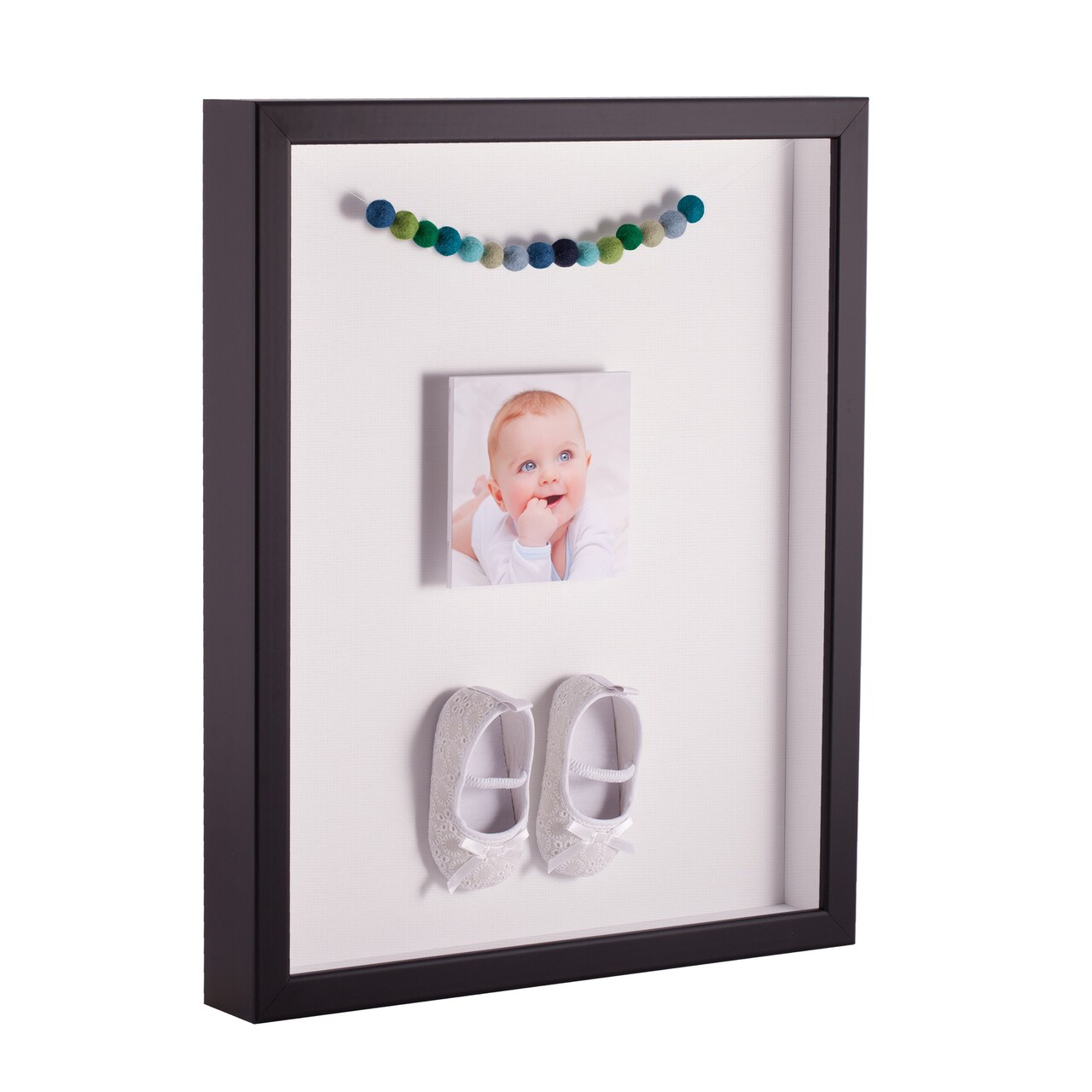 ArtToFrames 16x16 Inch Shadow Box Picture Frame, with a Satin Black Tall 1.00" Wide Shadowbox frame and Super White Mat Backing (4654)